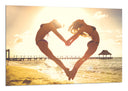 Cuadro corazon en la playa ,mujer