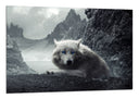 Cuadro lobo blanco en la montaña, salvaje, naturaleza