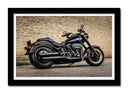 Cuadro enmarcado negro Moto Harley Davidson, Moto Vintage