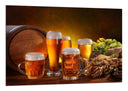 Cuadro bodegon jarras de cerveza, lupulo