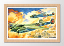 Cuadro enmarcado natural aviones antiguos, guerra, animado, aviacion