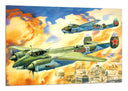Cuadro aviones antiguos, guerra, animado, aviacion