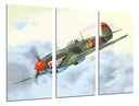 Tríptico aviones antiguos, guerra, animado, aviacion
