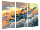 Tríptico aviones antiguos, guerra, animado, aviacion