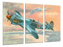 Tríptico aviones antiguos, guerra, animado, aviacion