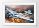 Cuadro enmarcado blanco aviones antiguos, guerra, animado, aviacion