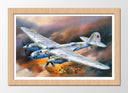 Cuadro enmarcado natural aviones antiguos, guerra, animado, aviacion