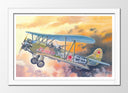 Cuadro enmarcado blanco aviones antiguos, guerra, animado, aviacion