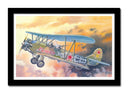 Cuadro enmarcado negro aviones antiguos, guerra, animado, aviacion