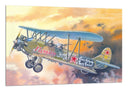 Cuadro aviones antiguos, guerra, animado, aviacion