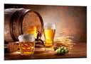 Cuadro bodegon jarras de cerveza, lupulo