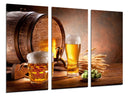 Tríptico bodegon jarras de cerveza, lupulo