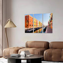 Estancia Canal de Venecia, Italia, gondola, edificio de colores