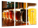 Tríptico jarras de cerveza diferentes graduaciones