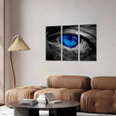 Estancia ojo azul intenso hombre blanco y negro