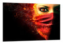 Cuadro mirada mujer fuego, tapada con pañuelo