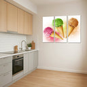 Estancia helados de colores, cucurucho, verano