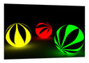 Cuadro bolas color neon con simbolo de cannabis