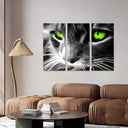 Estancia gato neon, ojos verdes, animal