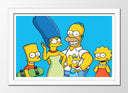 Cuadro enmarcado blanco Infantil Los Simpsons, Bart, Homer, Lisa, Marge