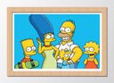 Cuadro enmarcado natural Infantil Los Simpsons, Bart, Homer, Lisa, Marge