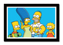 Cuadro enmarcado negro Infantil Los Simpsons, Bart, Homer, Lisa, Marge