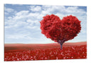 Cuadro Paisaje Pradera Arbol corazon Rojo,naturaleza