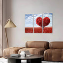 Paisaje Pradera Arbol corazon Rojo,naturaleza