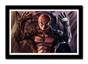 Cuadro enmarcado negro spiderman, venon, marvel, superheroe, villano