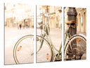 Tríptico bicileta vintage, antigua, retro, ciudad