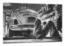 Cuadro coche vintage, escarabajo, Volkswagen, blanco y negro