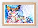 Cuadro enmarcado natural mandala de gato, abstracto