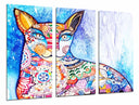 Tríptico mandala de gato, abstracto
