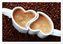 Lámina tazas de café forma de corazon, expreso, desyauno