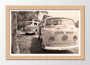 Cuadro enmarcado natural Furgoneta Volkswagen Vintage Sepia