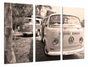 Tríptico Furgoneta Volkswagen Vintage Sepia