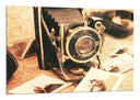 Cuadro camara vintage, antiguo, sepia, fotografia