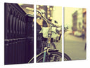 Tríptico bicicleta vintage, antigua, retro, ciudad
