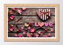 Cuadro enmarcado natural Amor Vintage, Love, Corazones