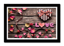 Cuadro enmarcado negro Amor Vintage, Love, Corazones