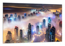 Cuadro Ciudad Dubai Luces de Noche, Rascacielos, nubes