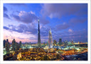 Lámina Ciudad de Dubai, Atardecer, Rascacielos