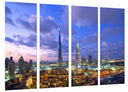 Tríptico Ciudad de Dubai, Atardecer, Rascacielos