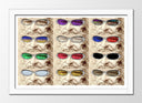 Cuadro enmarcado blanco Salvador Dali, gafas de colores
