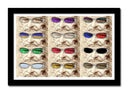 Cuadro enmarcado negro Salvador Dali, gafas de colores