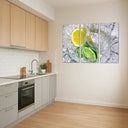 Estancia lima y limon sobre hielo, refrescante, citrico