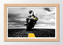 Cuadro enmarcado natural Moto de Carretera, Motorista , Amarillo