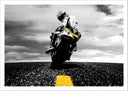 Lámina Moto de Carretera, Motorista , Amarillo