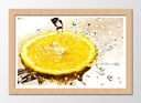 Cuadro enmarcado natural limon con agua, amarillo, citrico