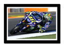 Cuadro enmarcado negro Moto Valentino Rossi, Motorista, Yamaha, Carretera